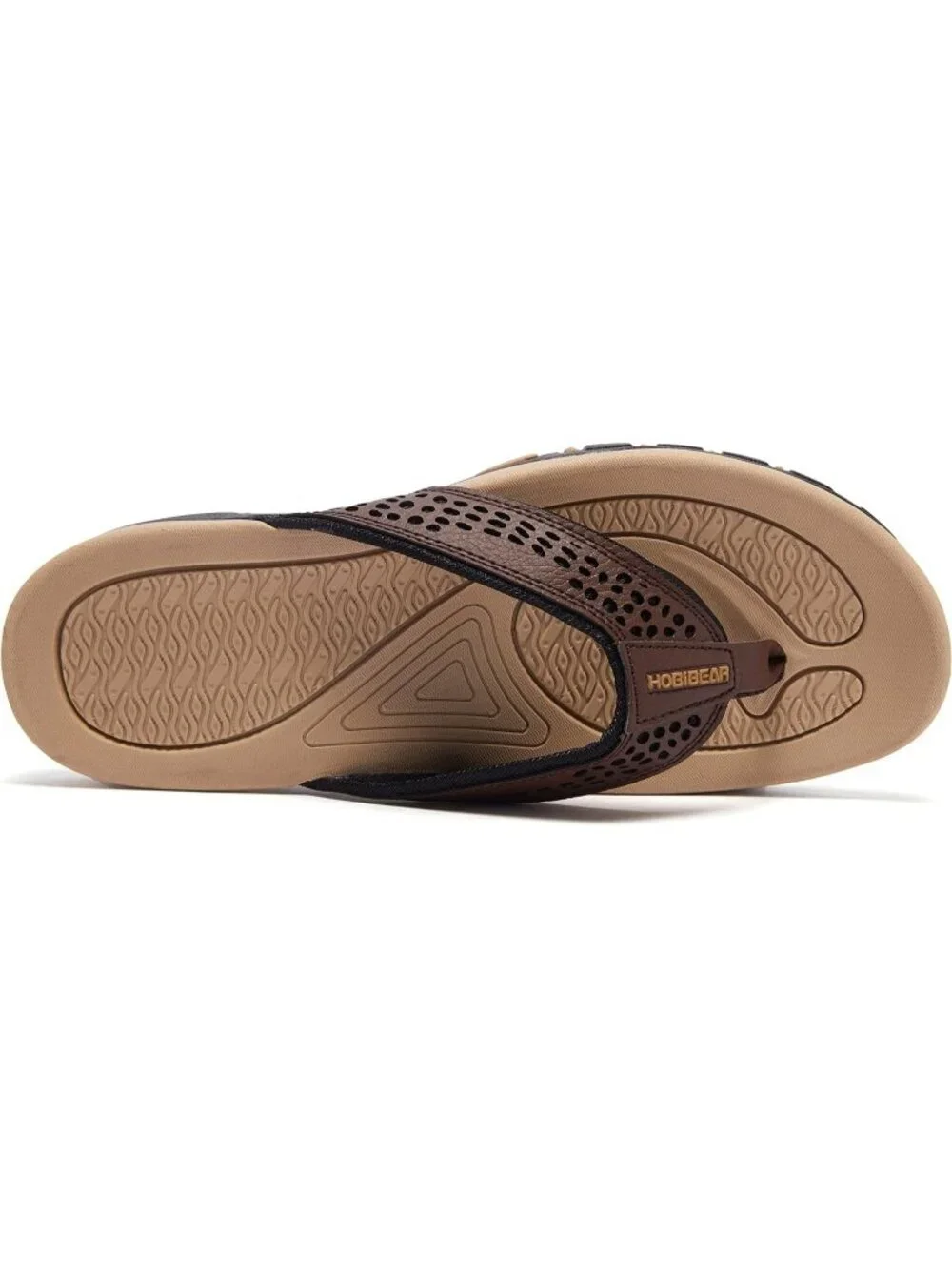Men's Brown And Beige Sport Flip Flops Comfort Outdoor Casual Thong Sandal Shoes